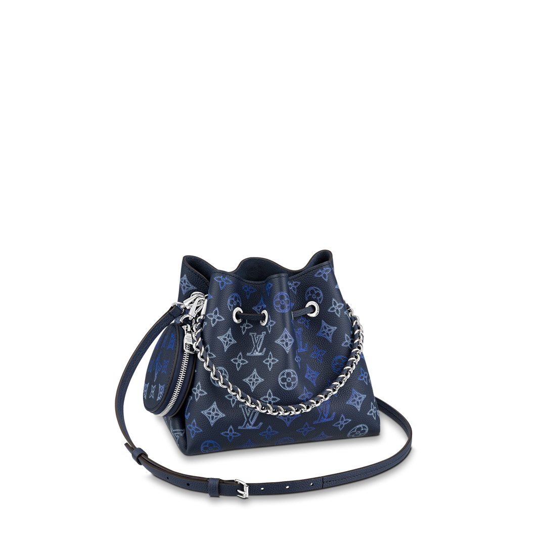 Louis Vuitton BELLA Mahina Leather Handbag M59552 Navy Blue